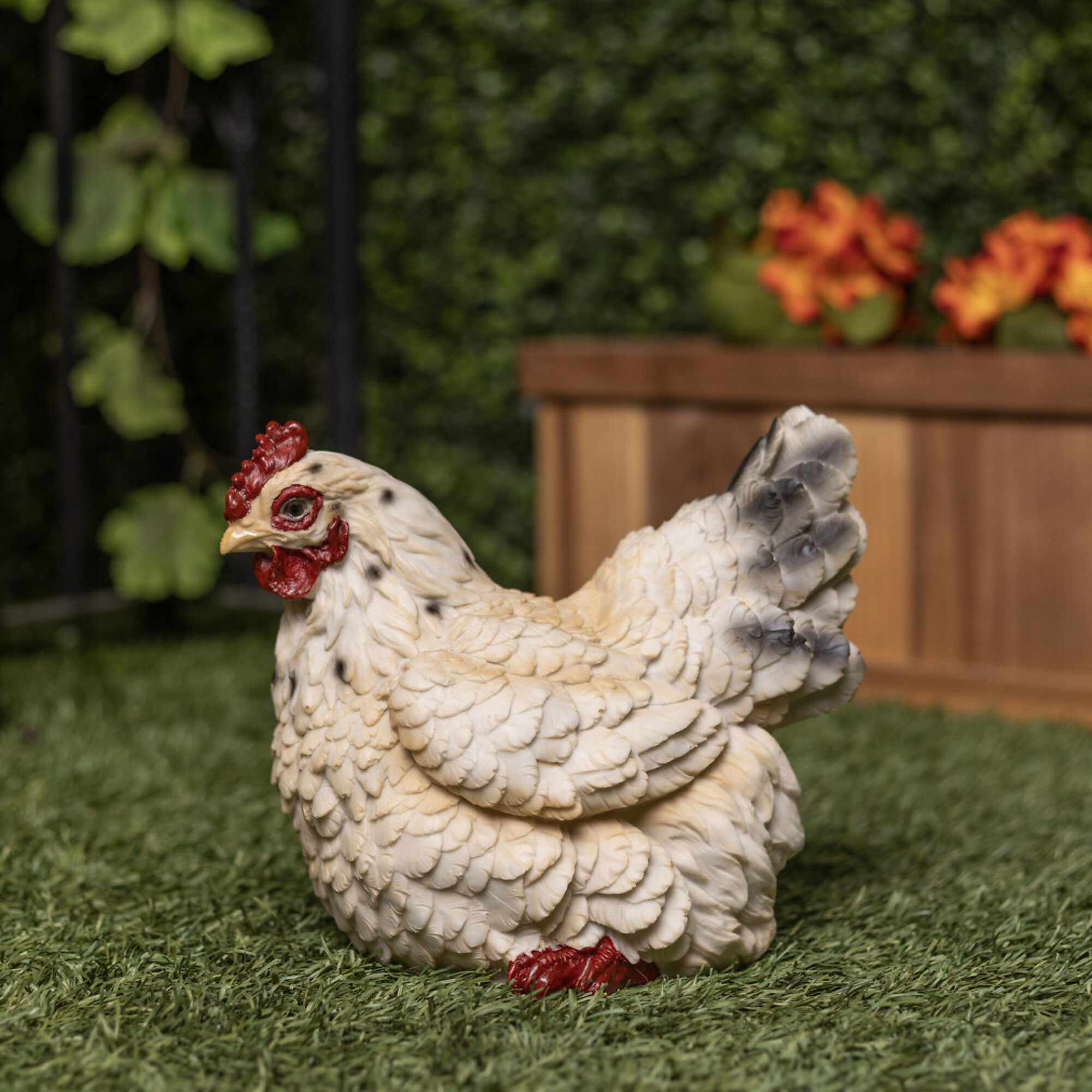 Alpine Corporation, Polyresin Resting White Hen Statuary, Model# WFM100HH-WT